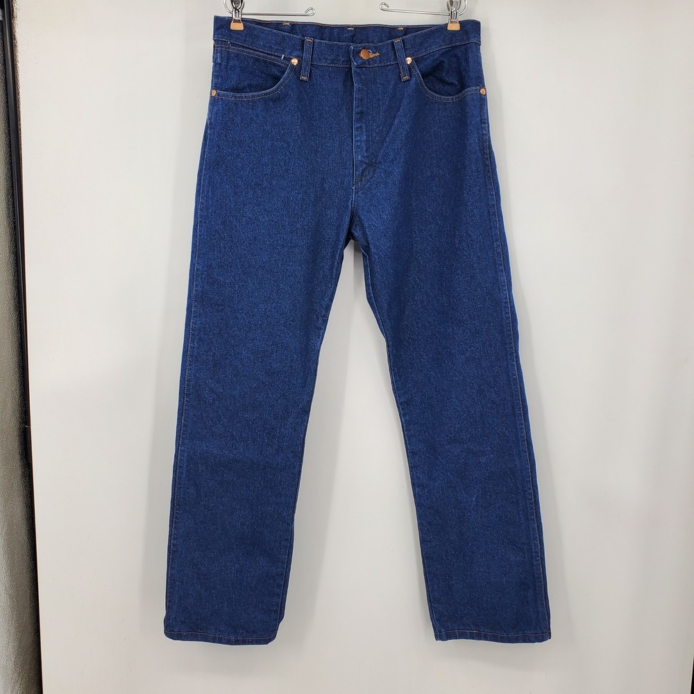 Wrangler 13MWZ Cowboy Cut Original Fit Jeans Rigid Indigo Blue 34x30 Men Western